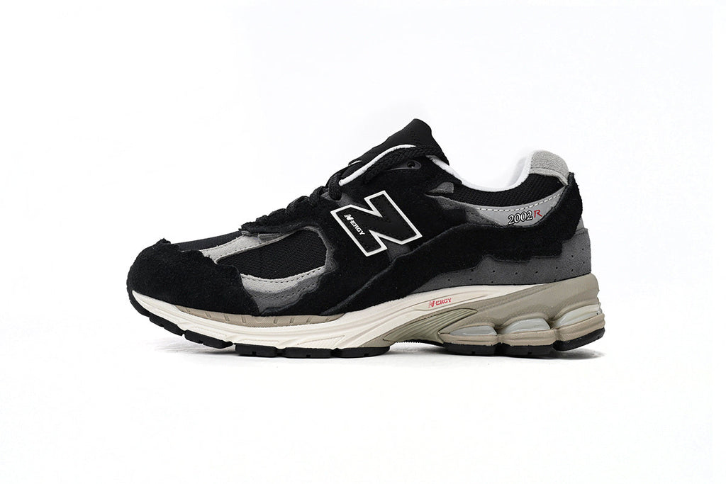 New Balance 2002R Women's & Men's Black & Grey Distressed Retro Sneakers