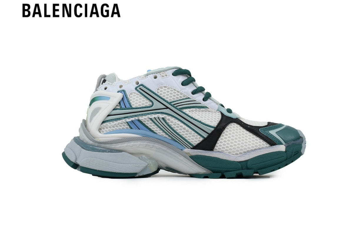 Balenciaga Runner Sneaker — White Mesh, Grey & Black Synthetic Overlays
