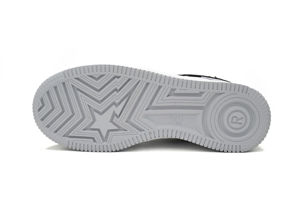 A BATHING APE BAPE STA Grey & White Embossed Camo Sneakers | Women's & Men's Skate-Inspired Shoes