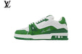 Louis Vuitton LV shoes for man  women Trainer Sneaker – Green & White Monogram