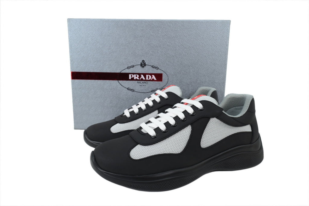 Prada America's Cup Sneakers slip ons womens  prada designer mens shoes Dark gray