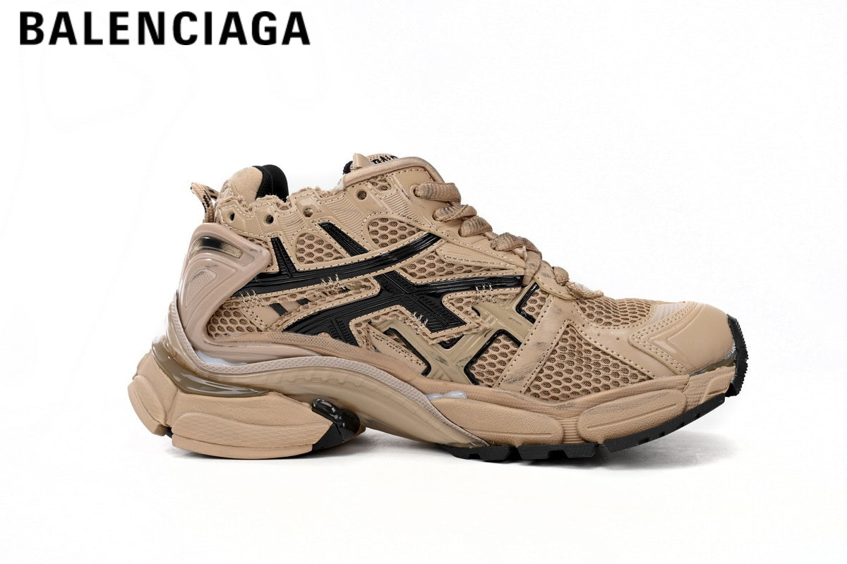Balenciaga Runner men's shoes  women sneakers— Beige / Black