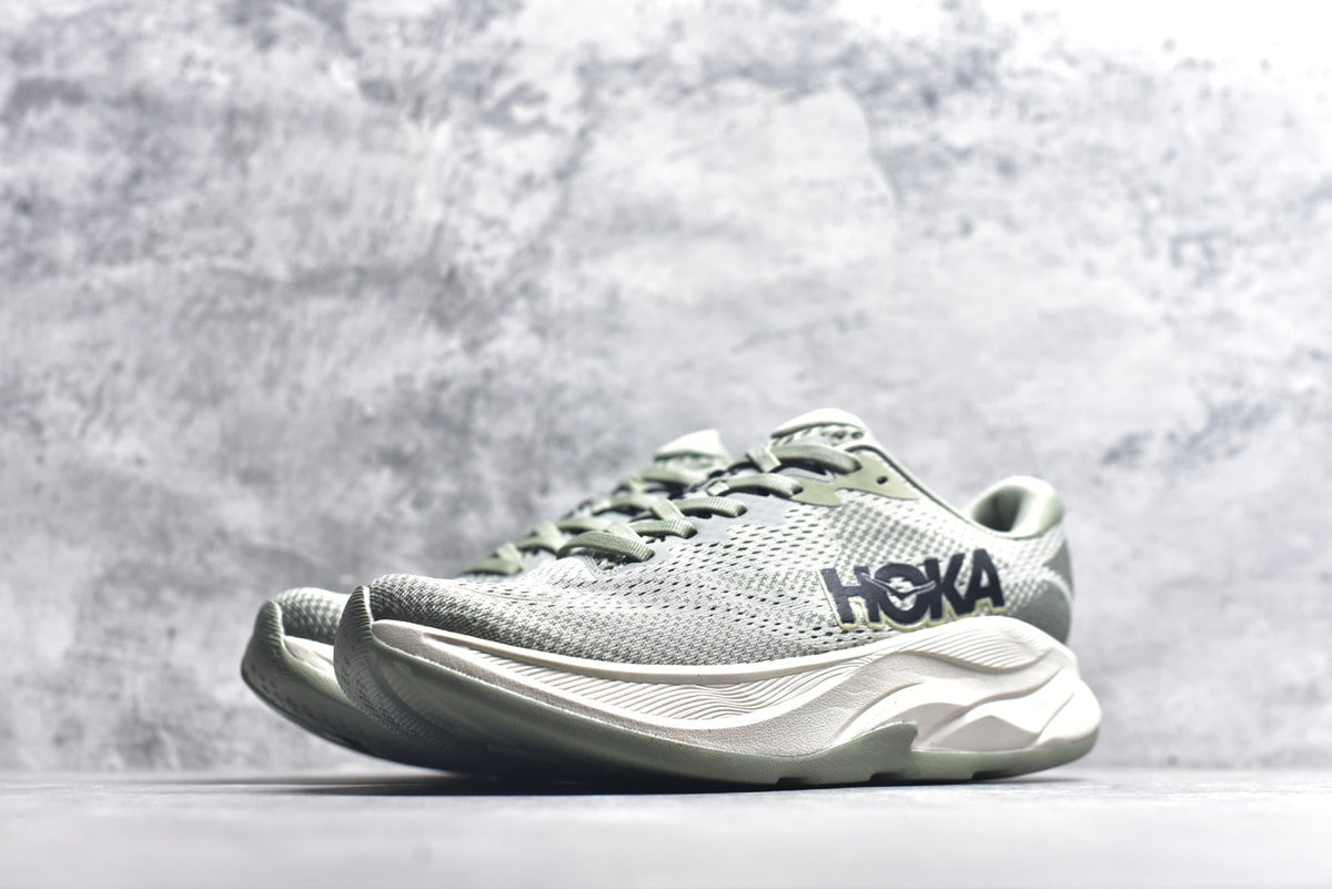 HOKA Rincon 4 Women's Men's Shoes | Sage Green & Cream Mesh Running Sneakers