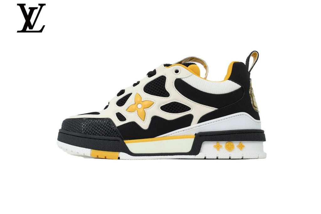 Louis Vuitton  shoes for man  women Skate Sneaker – Black, White & Yellow