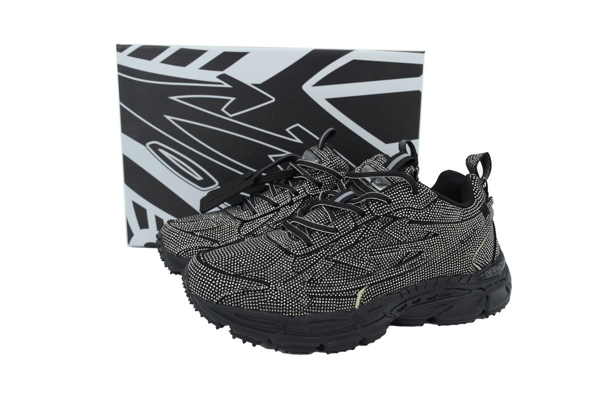 Off-White Be Right Back Women's Men's Black Sparkle Chunky Sneakers