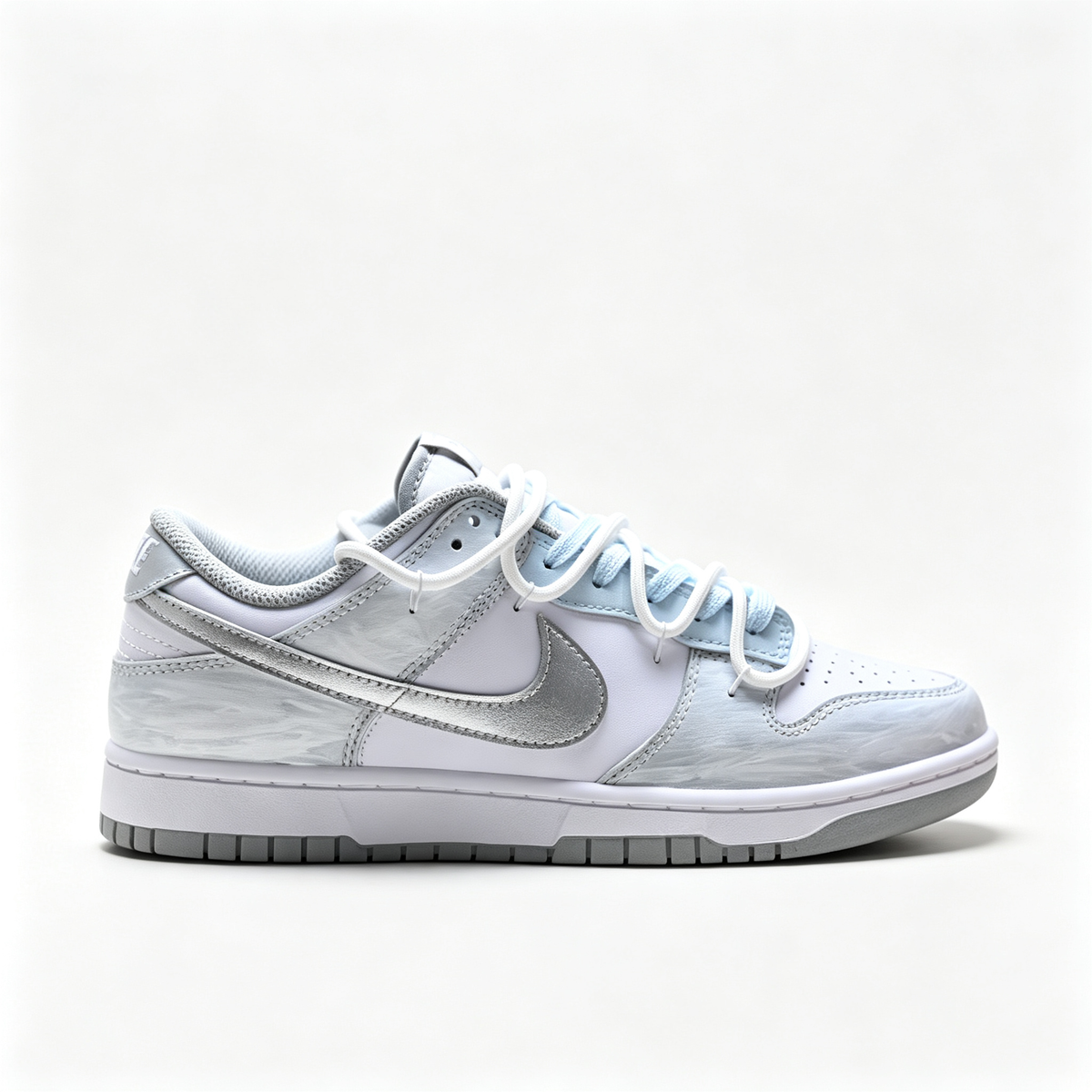 Nike Dunk Low BG — Marble Print / Light Blue / Silver Swoosh