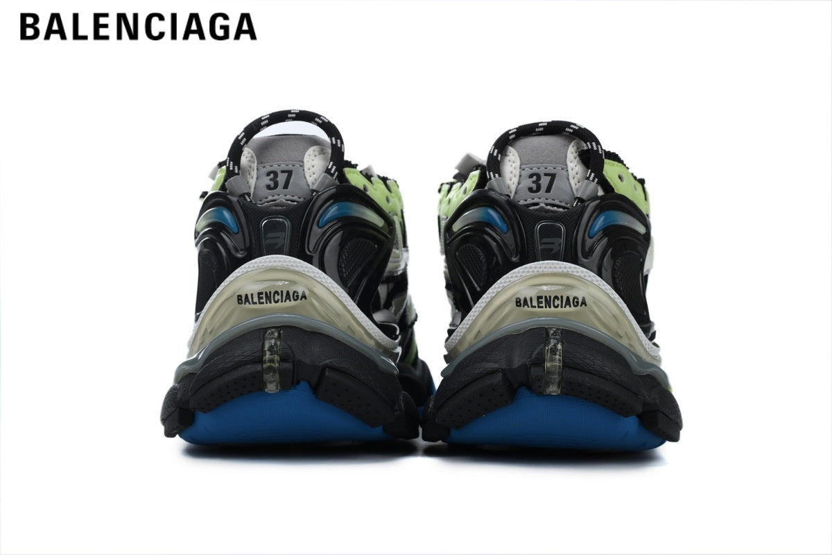 Balenciaga Runner men's shoes  women sneakers — Green / Blue / Black