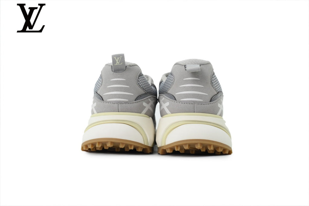 Louis Vuitton shoes for man  women Runaway Sneaker – Grey & White Mesh Dad Shoe with Gum Sole