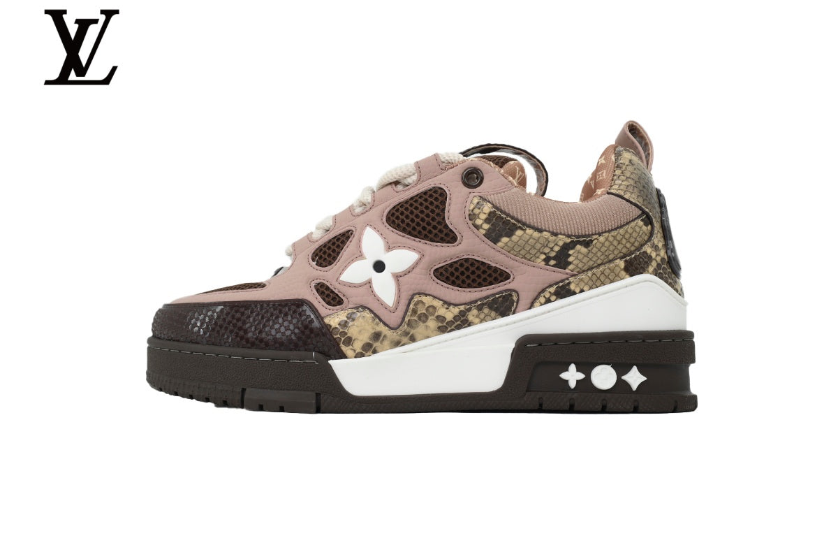 Louis Vuitton shoes for man  women Skate Sneaker – Pink Snake Print