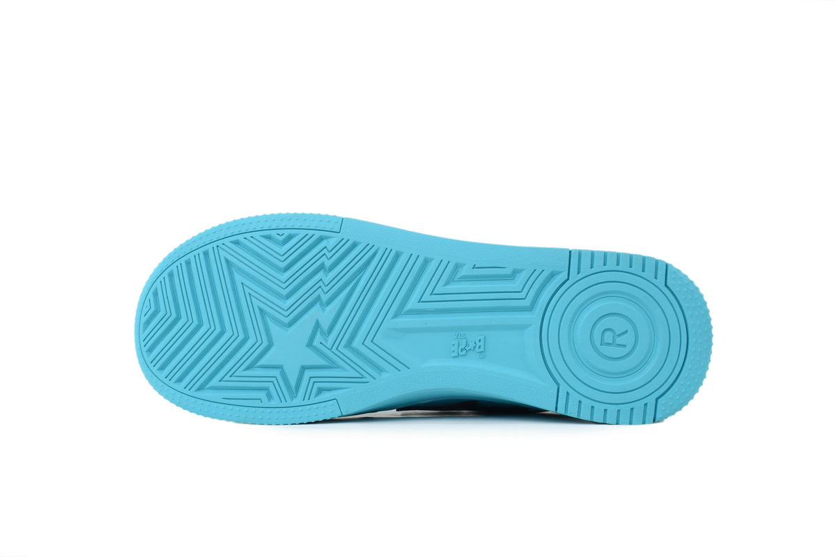 A BATHING APE BAPE STA Glossy Sky Blue & Black-Star Sneakers | Women's & Men's Skate-Inspired Shoes