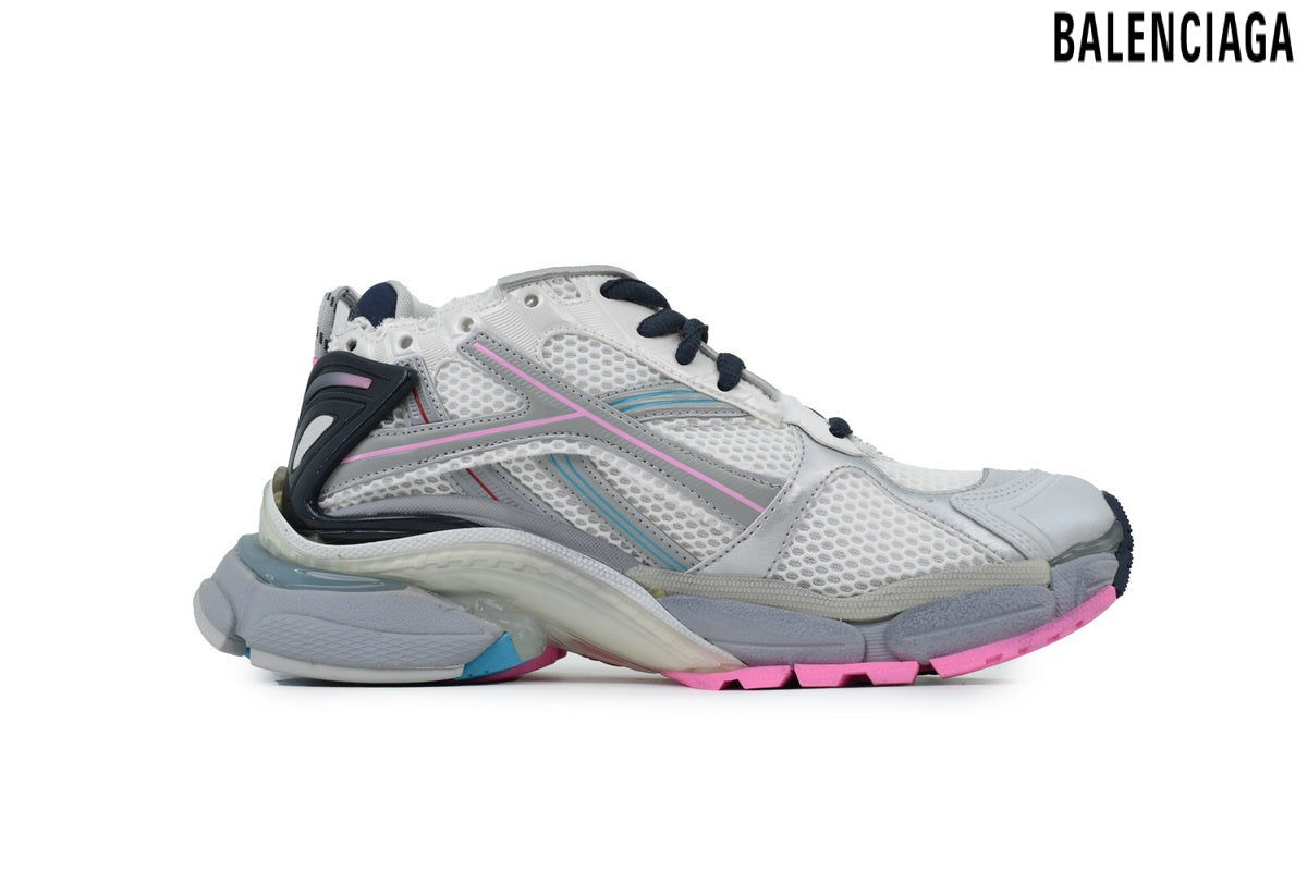 Balenciaga Runner men's shoes  women sneakers – White, Silver & Multi
