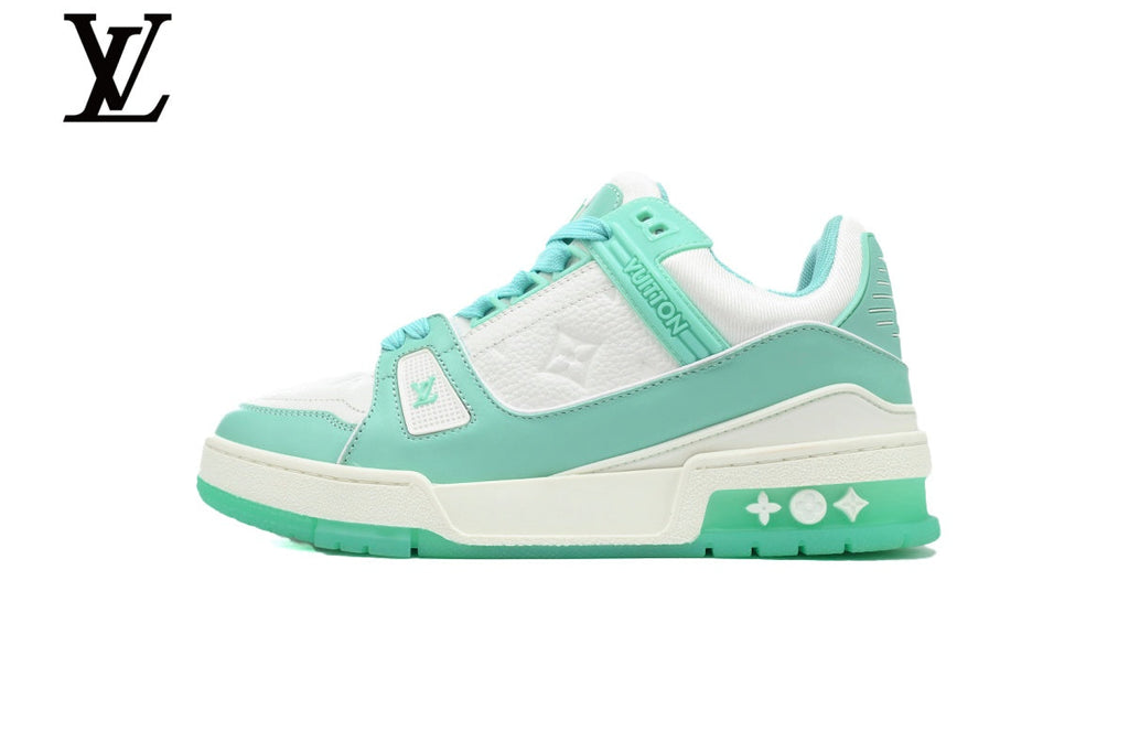 Louis Vuitton Trainer shoes for man  women Sneakers – Mint Green & White
