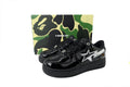 A BATHING APE BAPE STA Glossy Black & Silver-Star Sneakers | Women's & Men's Skate-Inspired Shoes