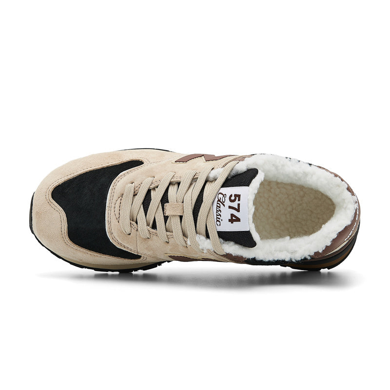 New Balance 574 Women's & Men's Beige Brown & Black Retro Sneakers