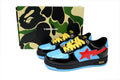 A BATHING APE BAPE STA Black & Sky Blue Colorblock Sneakers | Women's & Men's Skate-Inspired Shoes