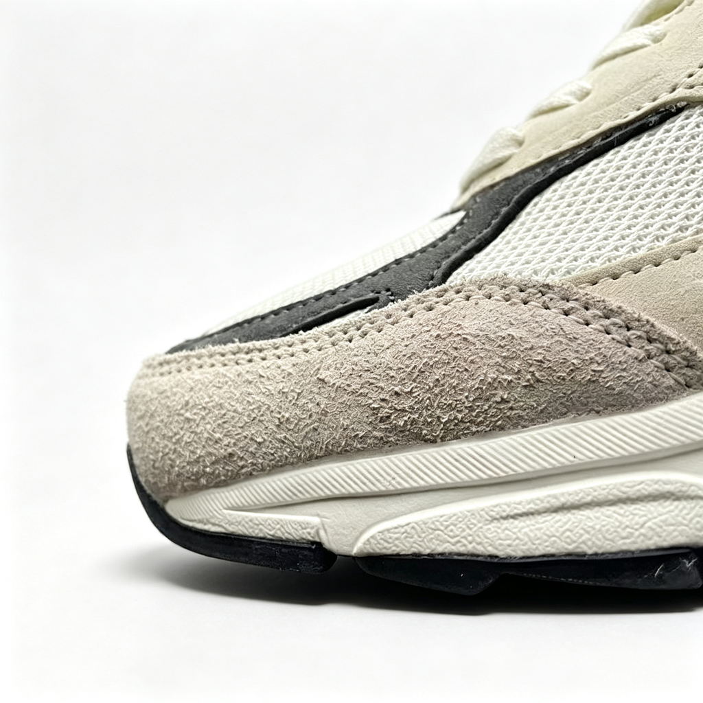 JJJJound x New Balance 990v3 Moonbeam Women's & Men's Cream Black Retro Sneakers