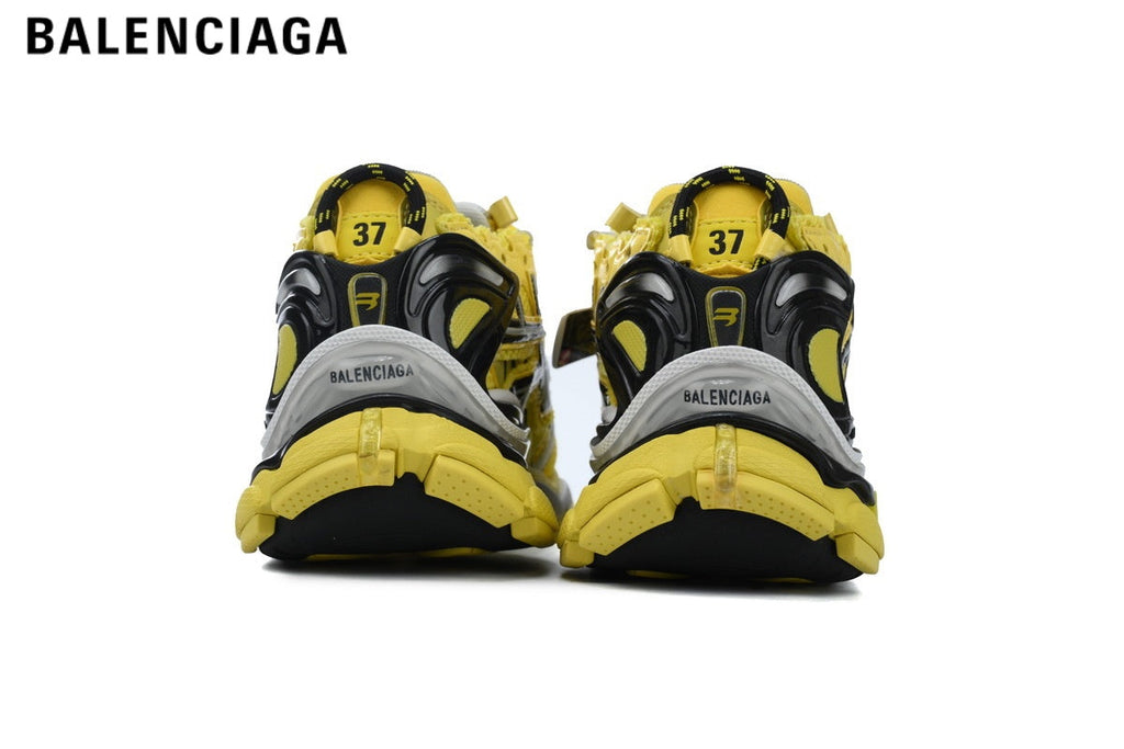 Balenciaga Runner men's shoes  women sneakers— Yellow / Black