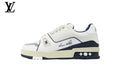 Louis Vuitton Trainer  shoes for man  women Sneaker – White & Navy Signature