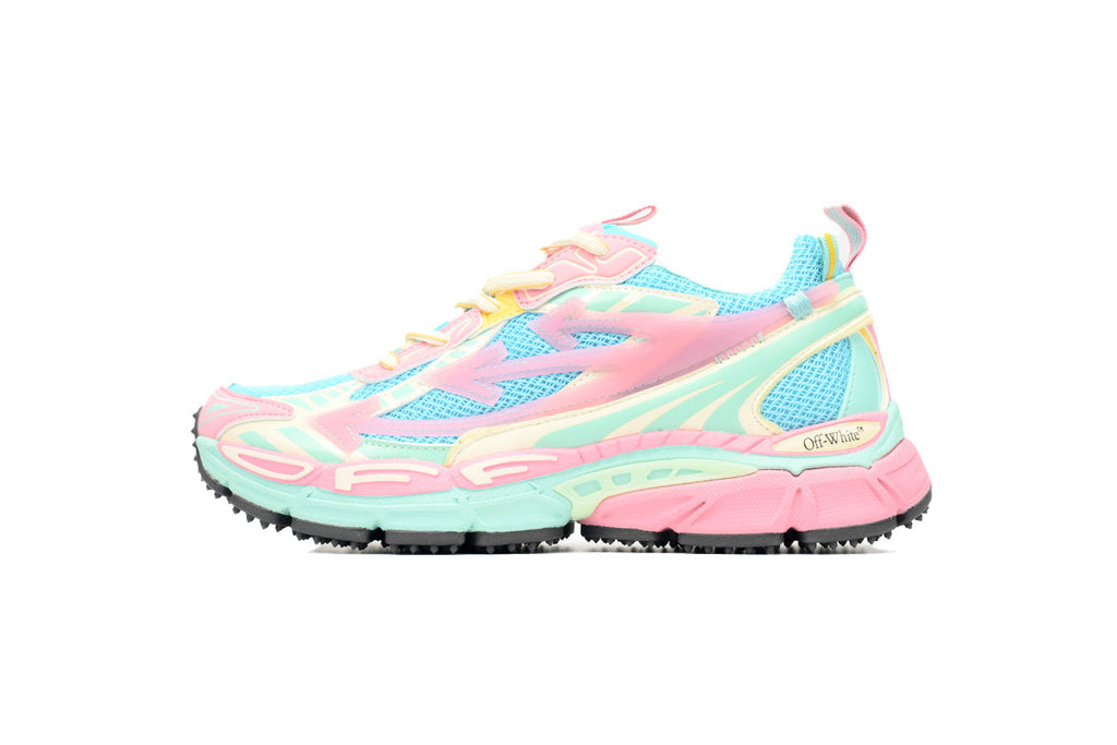 Off-White Be Right Back Women's Men's Shoes | Pink & Aqua Mesh Retro Sneakers