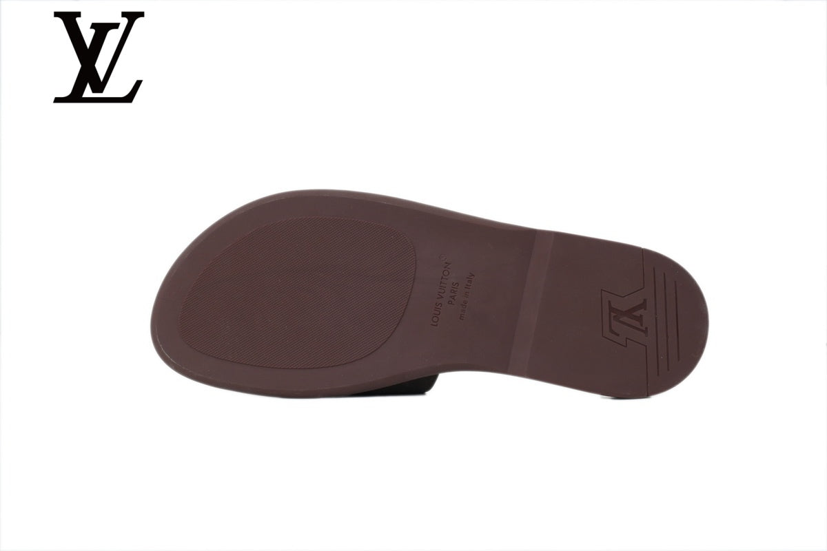 louis vuitton shoes for man  women Dark Brown Suede-Look Slides | Sizes 35–46