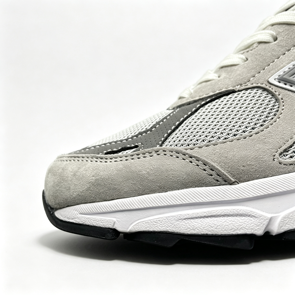 New Balance 990v3 Light Grey Olive Women's & Men's Retro Sneakers