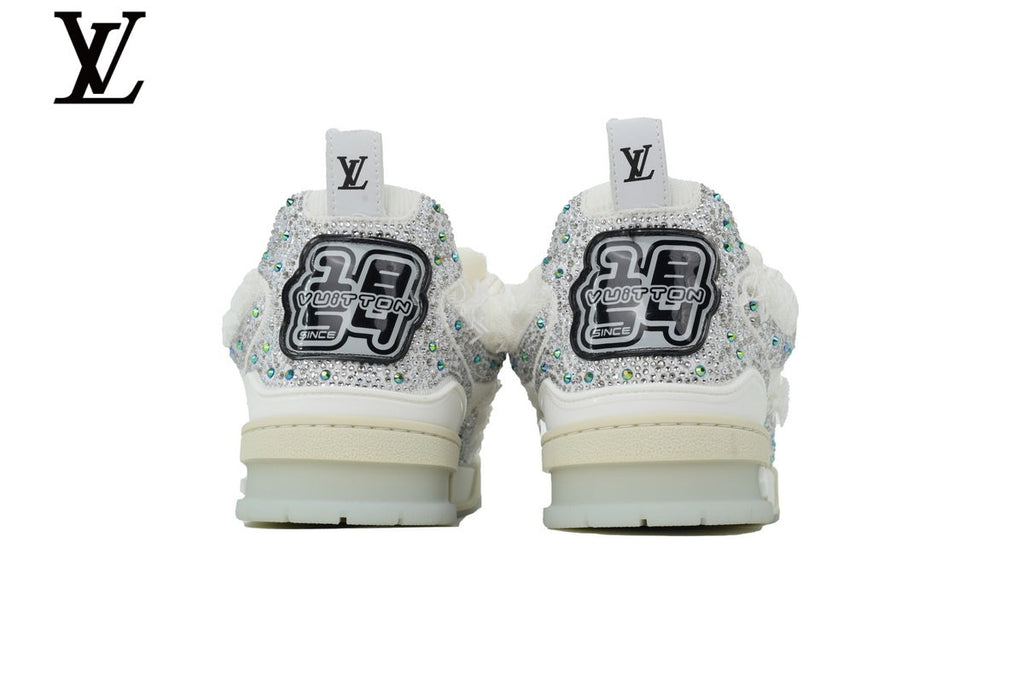 Louis Vuitton Skate shoes for man  women Sneaker – White Fringe & Rhinestone