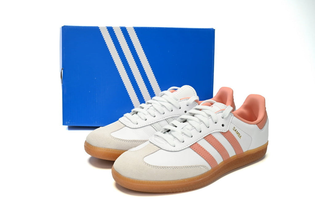adidas samba  women's shoes  men's samba sneakers adidas samba  white/pink OG – Classic Leather Sneakers