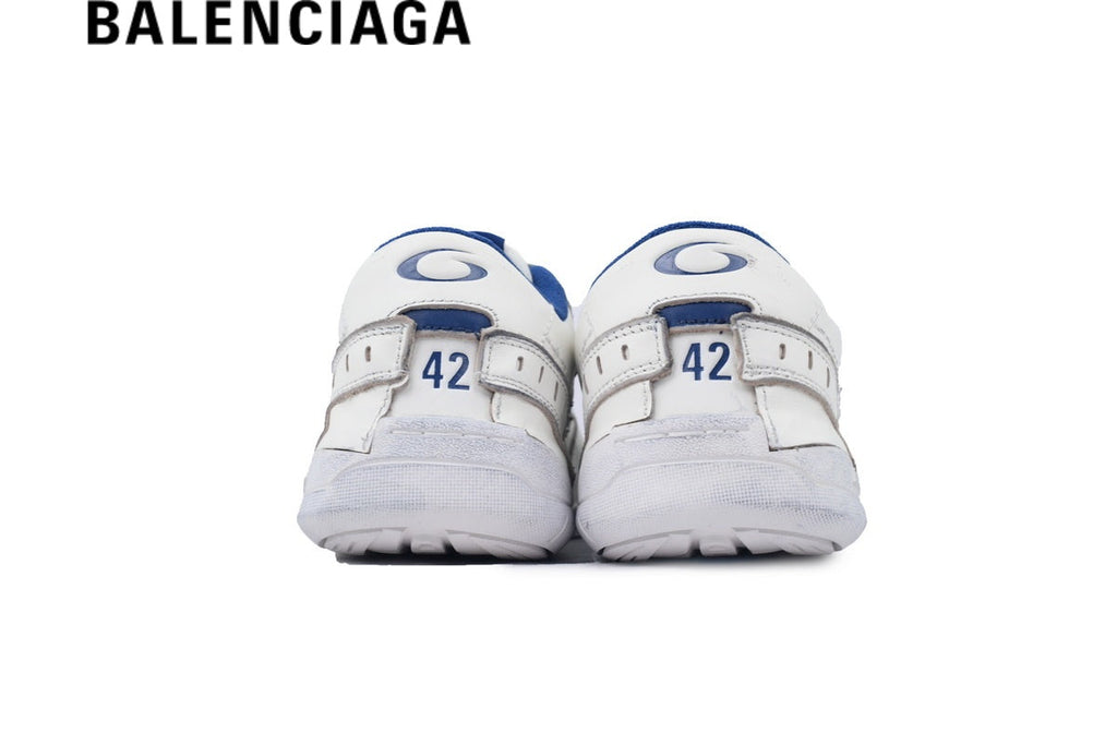 Balenciaga Skate men's shoes  women sneakers in White and Blue