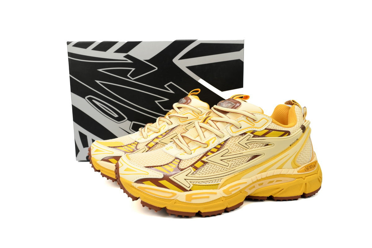 Off-White Be Right Back Women's Men's Shoes | Yellow & Cream Mesh Retro Sneakers
