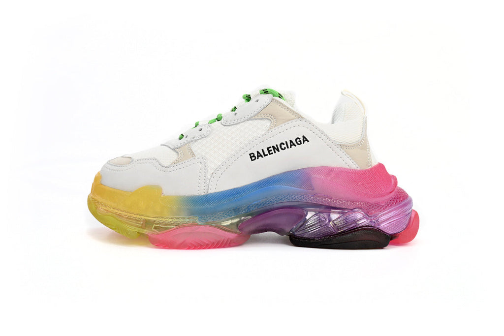 Balenciaga men's shoes Track Triple S Clear Sole Sneakers balenciaga runners Rainbow White