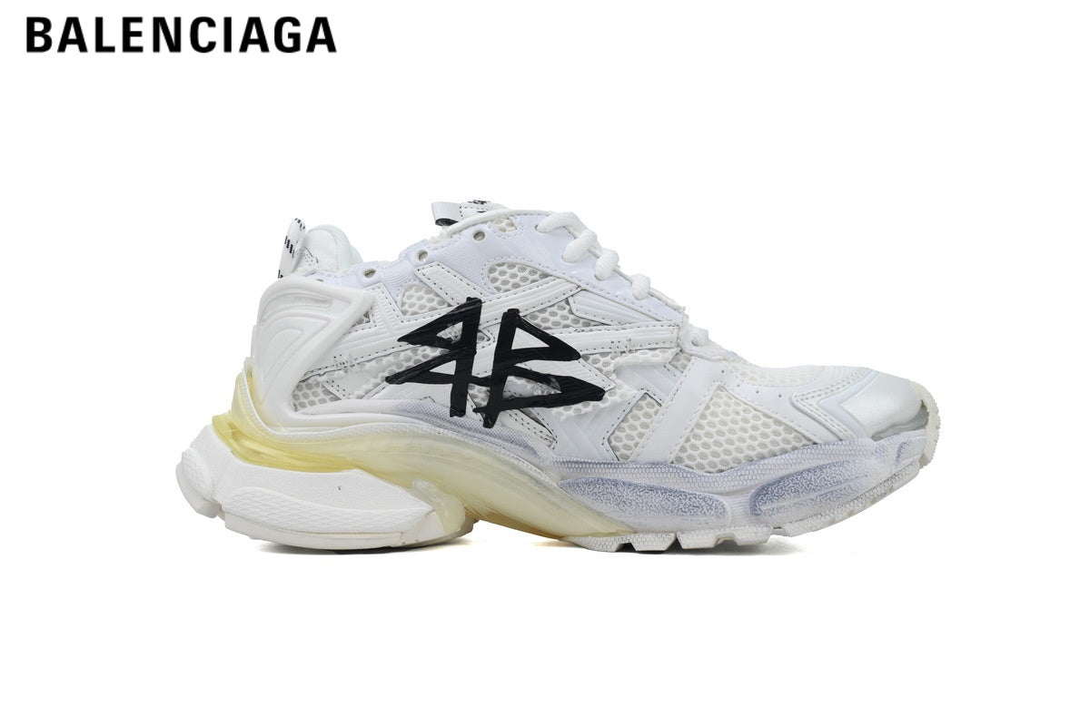 Balenciaga Runner Graffiti Sneaker — White / Black