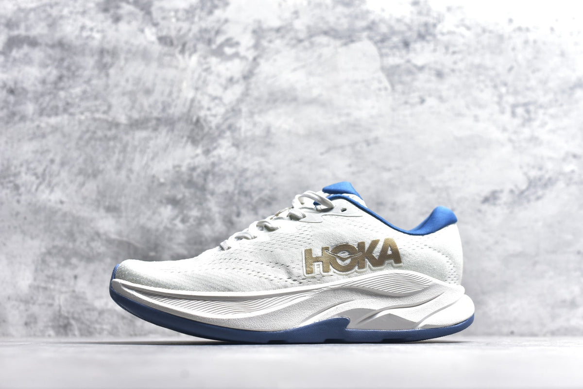 HOKA Rincon 4 Women's Men's Shoes | White & Blue Mesh Running Sneakers