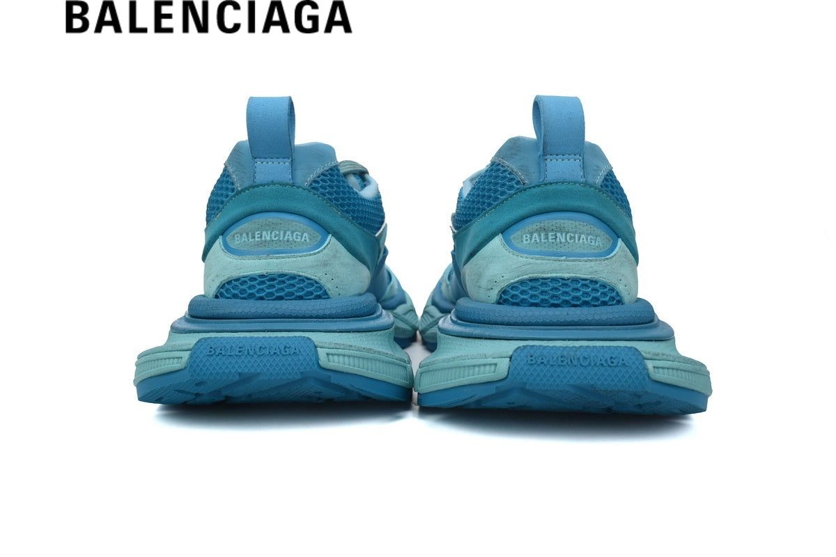 Balenciaga Track 3 men's shoes  women sneakers in Turquoise Blue