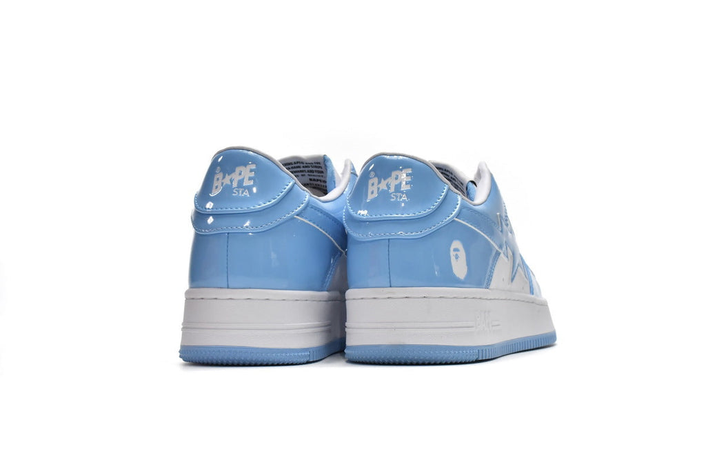 A BATHING APE BAPE STA Light Blue & White Sneakers | Women's & Men's Skate-Inspired Shoes