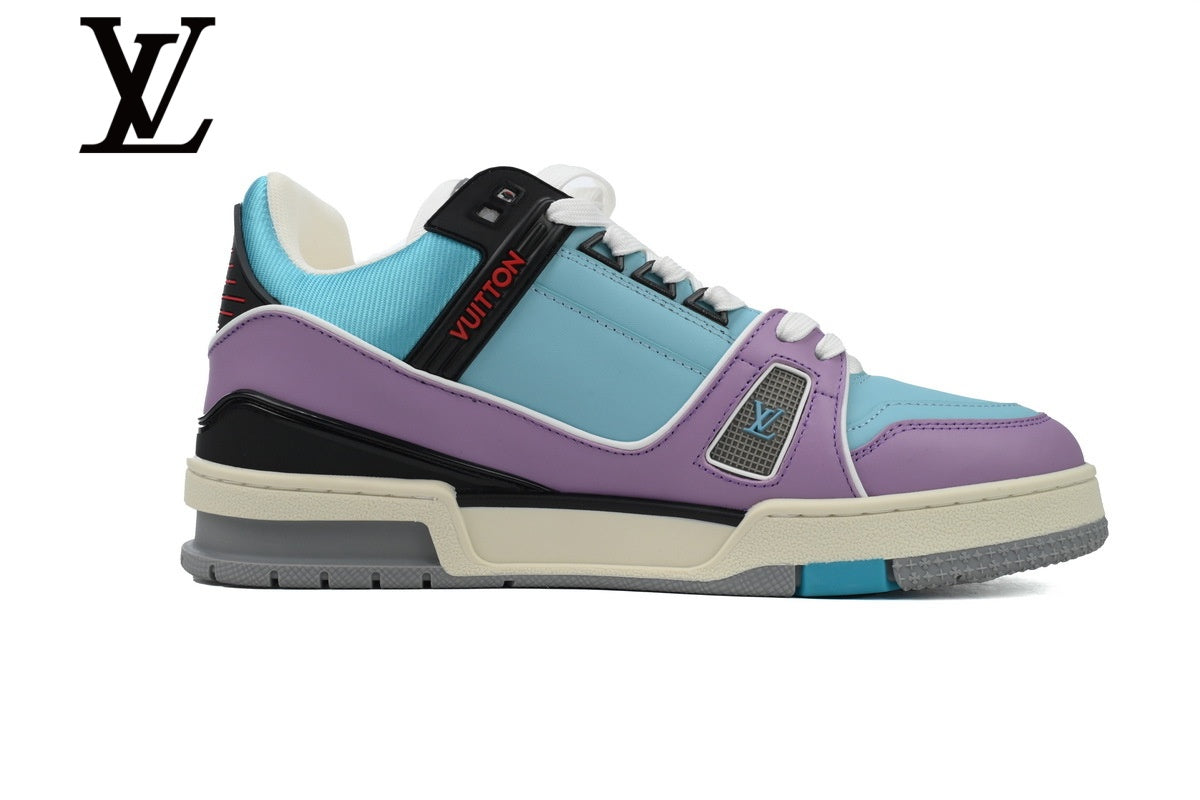 Louis Vuitton Trainer shoes for man  women Sneakers - Purple and Light Blue