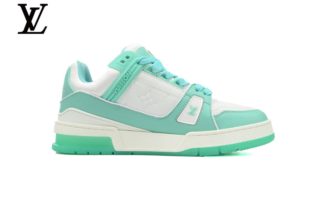 Louis Vuitton Trainer shoes for man  women Sneakers – Mint Green & White