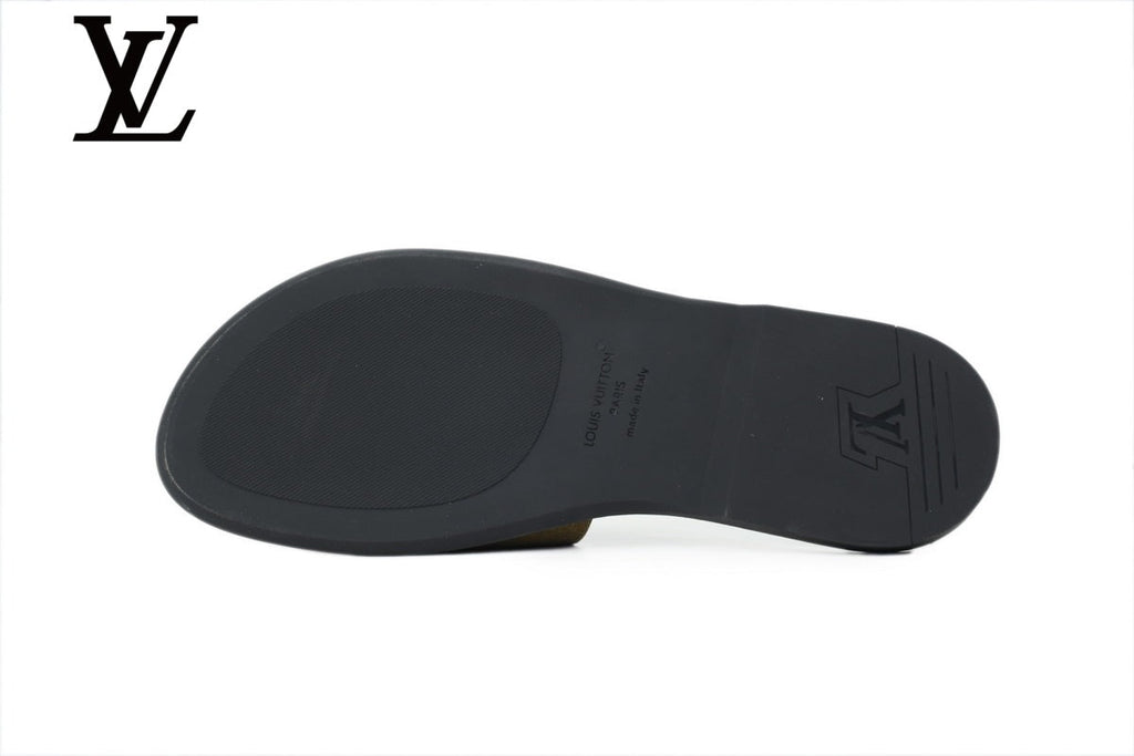 louis vuitton shoes for man  women Khaki Suede-Look Slides | Sizes 35–46