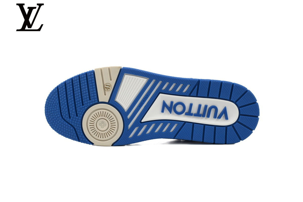 Louis Vuitton Trainer  shoes for man  women Sneaker – Blue Monogram Textile
