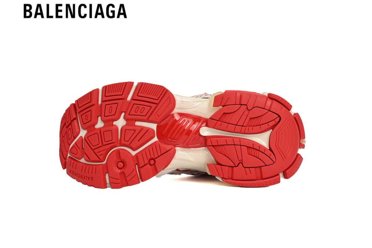 Balenciaga Runner Sneaker — White Mesh & Red Synthetic Overlays