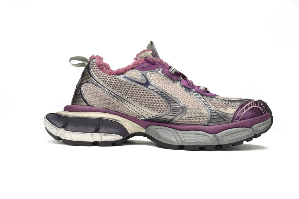 Balenciaga 3XL men's shoes Track Sneaker – Low-Top Chunky Sole balenciaga runners Grey-purple