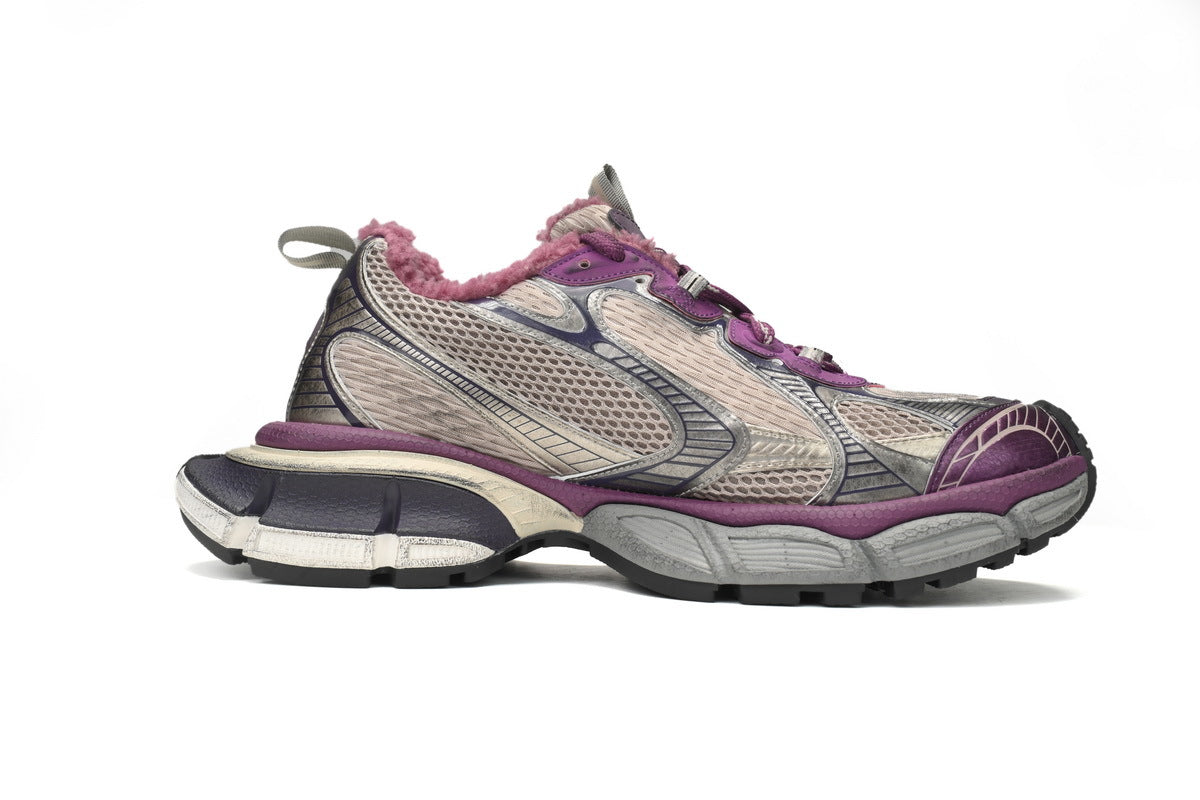 Balenciaga 3XL men's shoes Track Sneaker – Low-Top Chunky Sole balenciaga runners Grey-purple