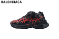 Balenciaga Runner Graffiti men's shoes  women sneakers — Black / Red