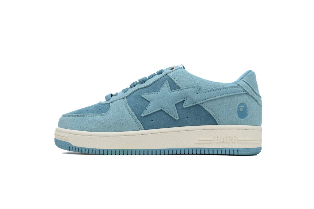 A BATHING APE BAPE STA Two-Tone Blue & Cream Sneakers | Women's & Men's Skate-Inspired Shoes