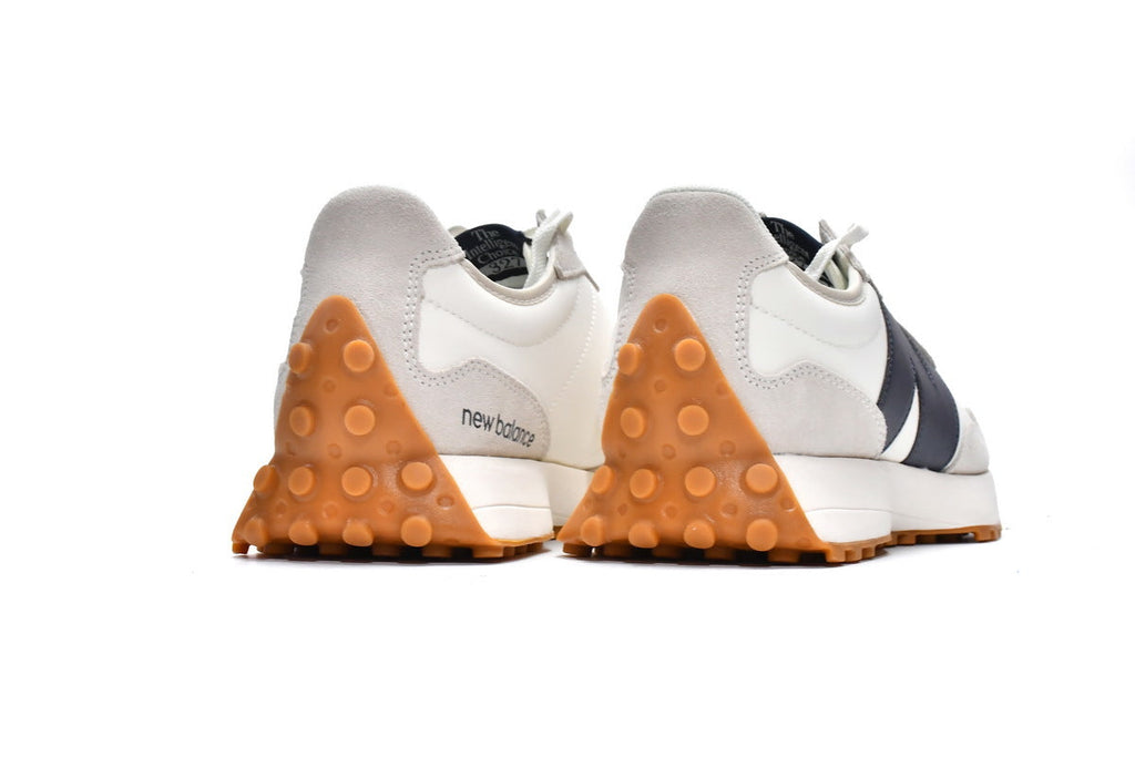 New Balance 327 Women's & Men's Retro Sneakers - White & Navy Gum Sole