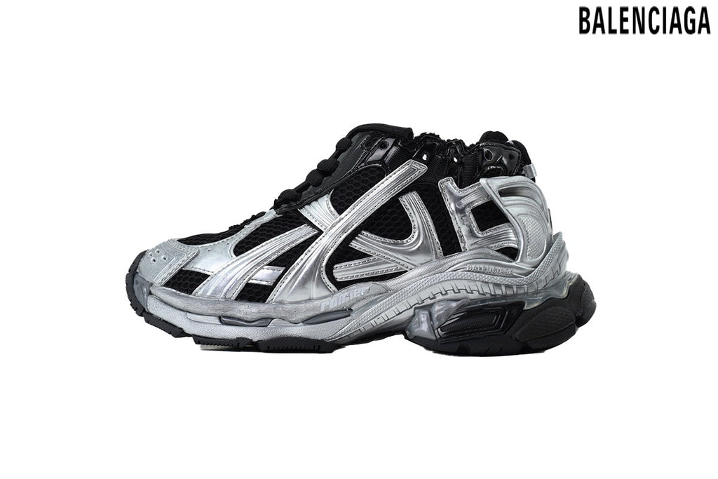 Balenciaga Runner men's shoes  women sneakers – Silver & Black