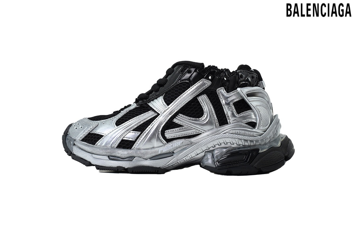Balenciaga Runner men's shoes  women sneakers – Silver & Black