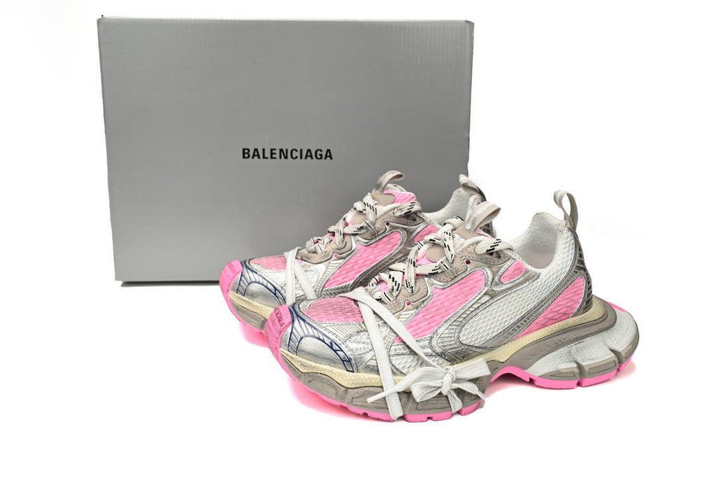 Balenciaga 3XL men's shoes Track Sneaker – Low-Top Chunky Sole balenciaga runners  Off-white pink