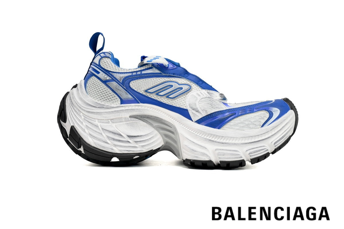 Balenciaga Runner men's shoes  women sneakers – White & Blue