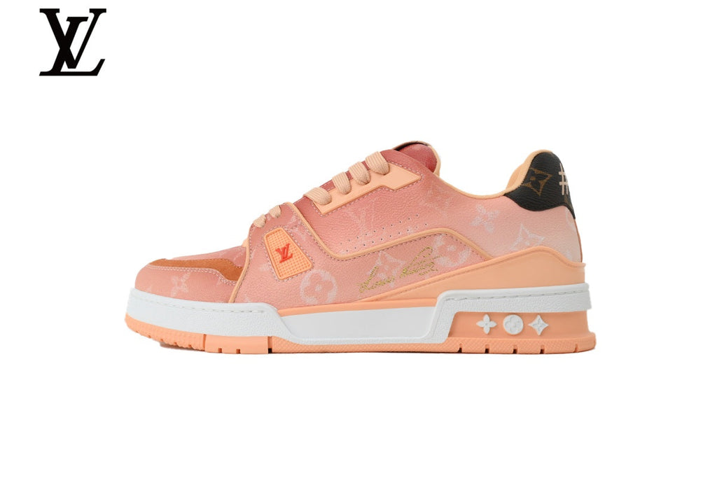 Louis Vuitton Low Top Trainer – Peach Gradient Monogram Leather