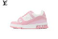 Louis Vuitton LV shoes for man  women Trainer Sneaker – Pink & White
